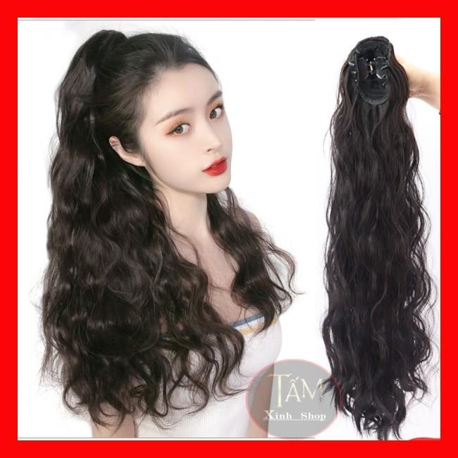 Đuôi tóc giả xoăn xù mỳ nữ kiểu dài rẻ đẹp thời trang cao cấp kiểu hàn quốc - ĐUÔI XÙ MỲ 55CM
