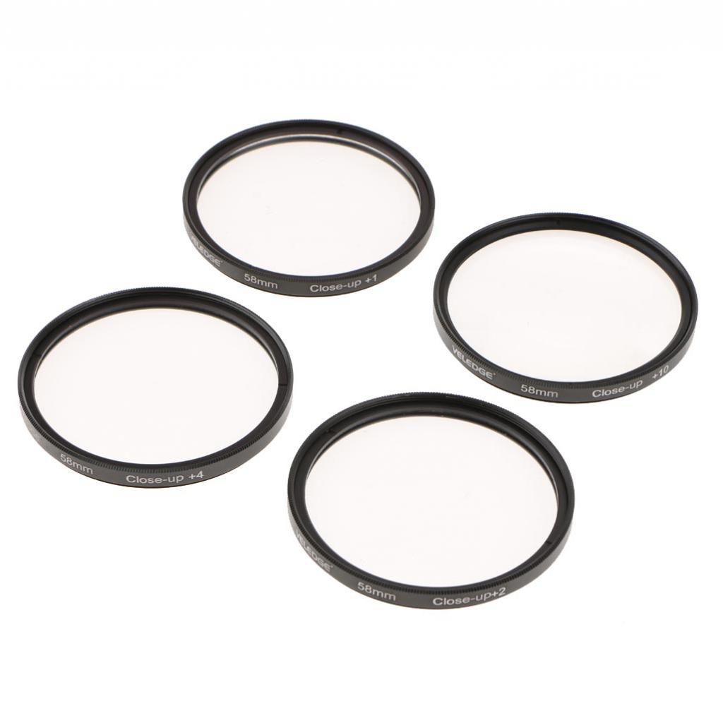 Close Up Macro Lens Filter Set Kit 58mm 67mm 77mm +1 +2 +4 +10 Flowers Insects Photography Comes with Storage Bag