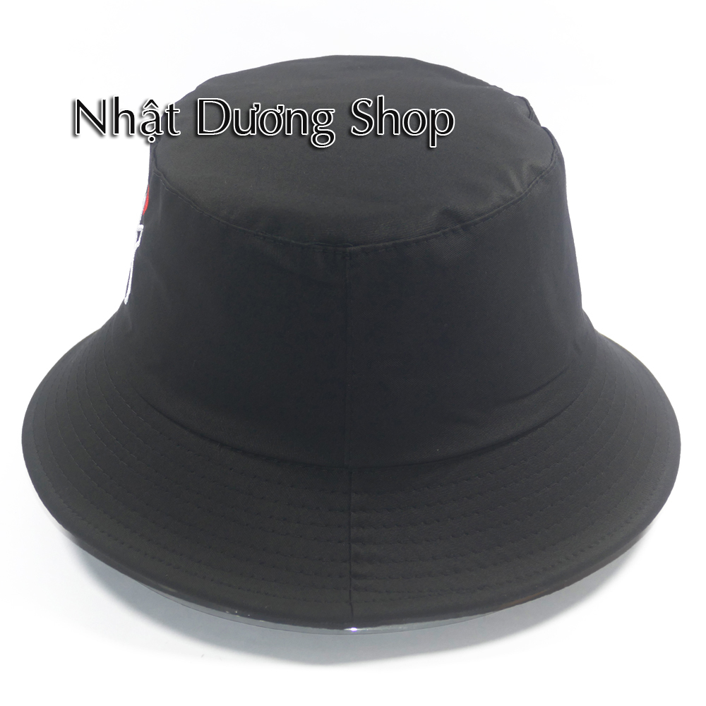 Nón bucket 1 mặt thêu hình bắn tim sành điệu - Chất liệu Cotton cao cấp tạo nên sự thoáng mát