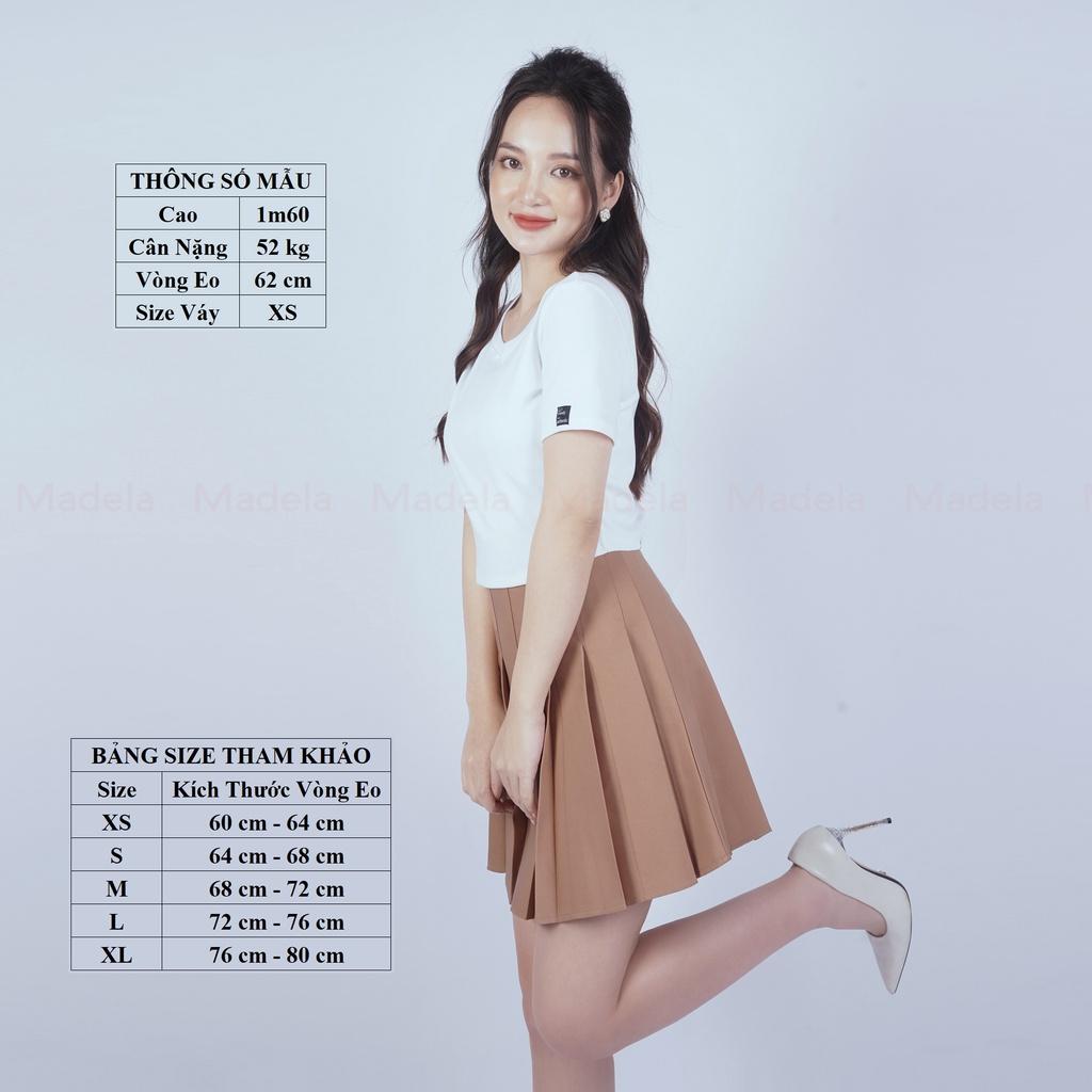 Chân váy xếp ly Madela ngắn tennis có quần trong chống lộ, chất vải không nhăn, thiết kế trẻ trung năng động dễ phối đồ, có nhiều màu và đủ size lựa chọn