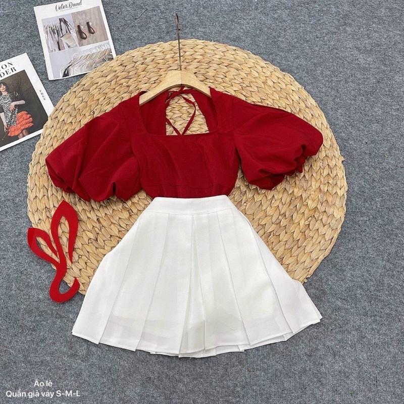Áo Kiểu Croptop Cột Nơ Lưng YURITA Dễ Thương Kiểu Cách Tiểu Thư Siêu Xinh