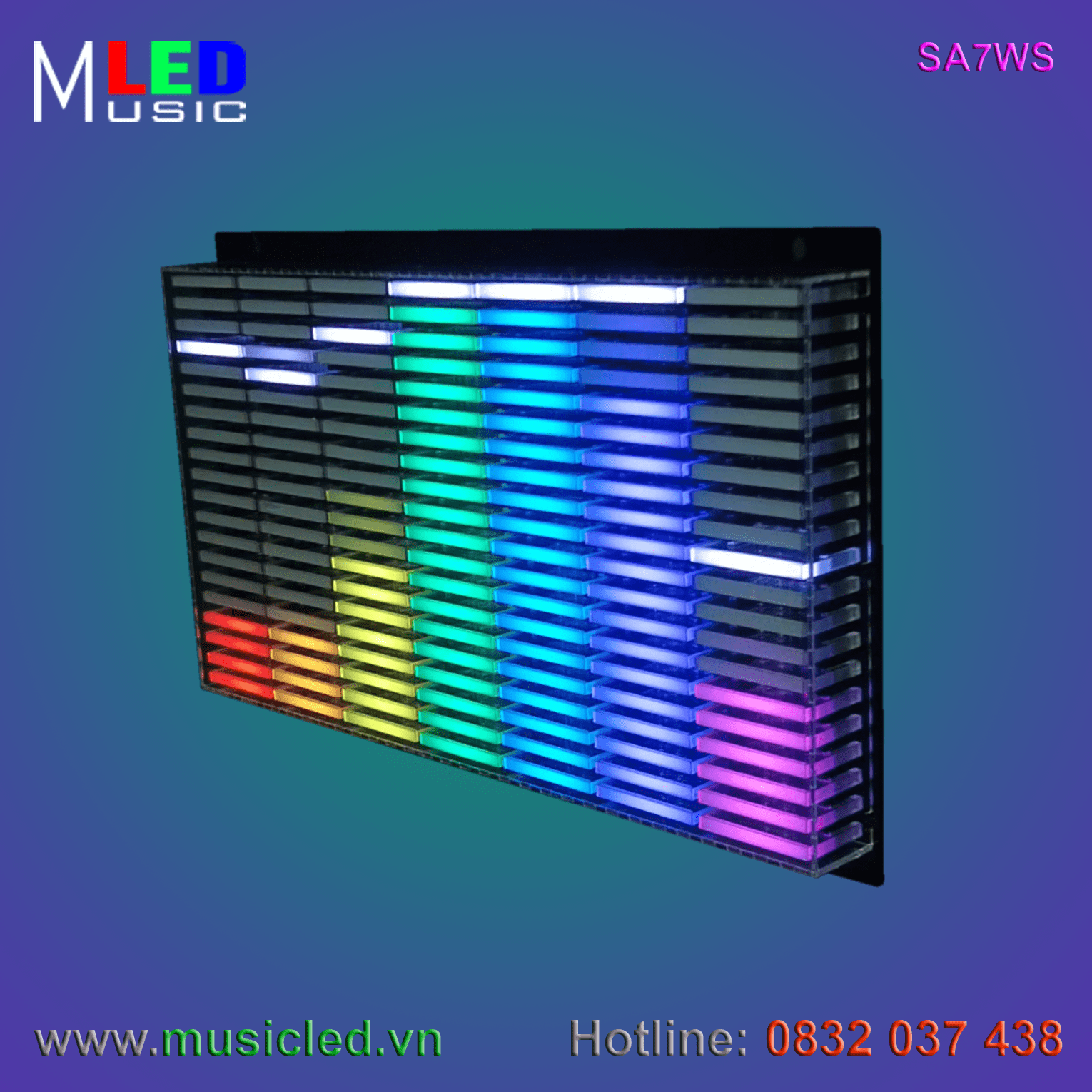 Dàn đèn Music LED nháy theo tần số nhạc 7 cột treo tường