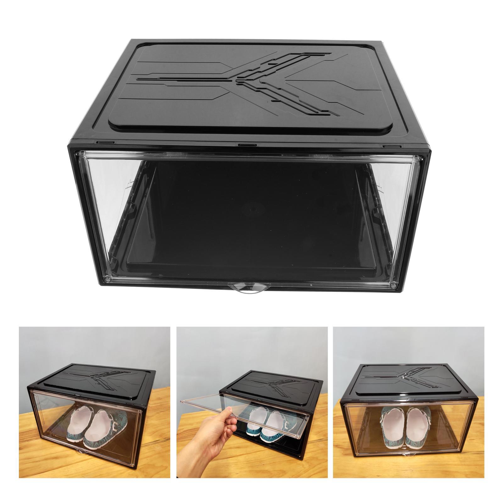 Shoe Box, Shoe Storage Boxes Clear Plastic Stackable, Shoe Organizer Containers with Lids for Women/Men