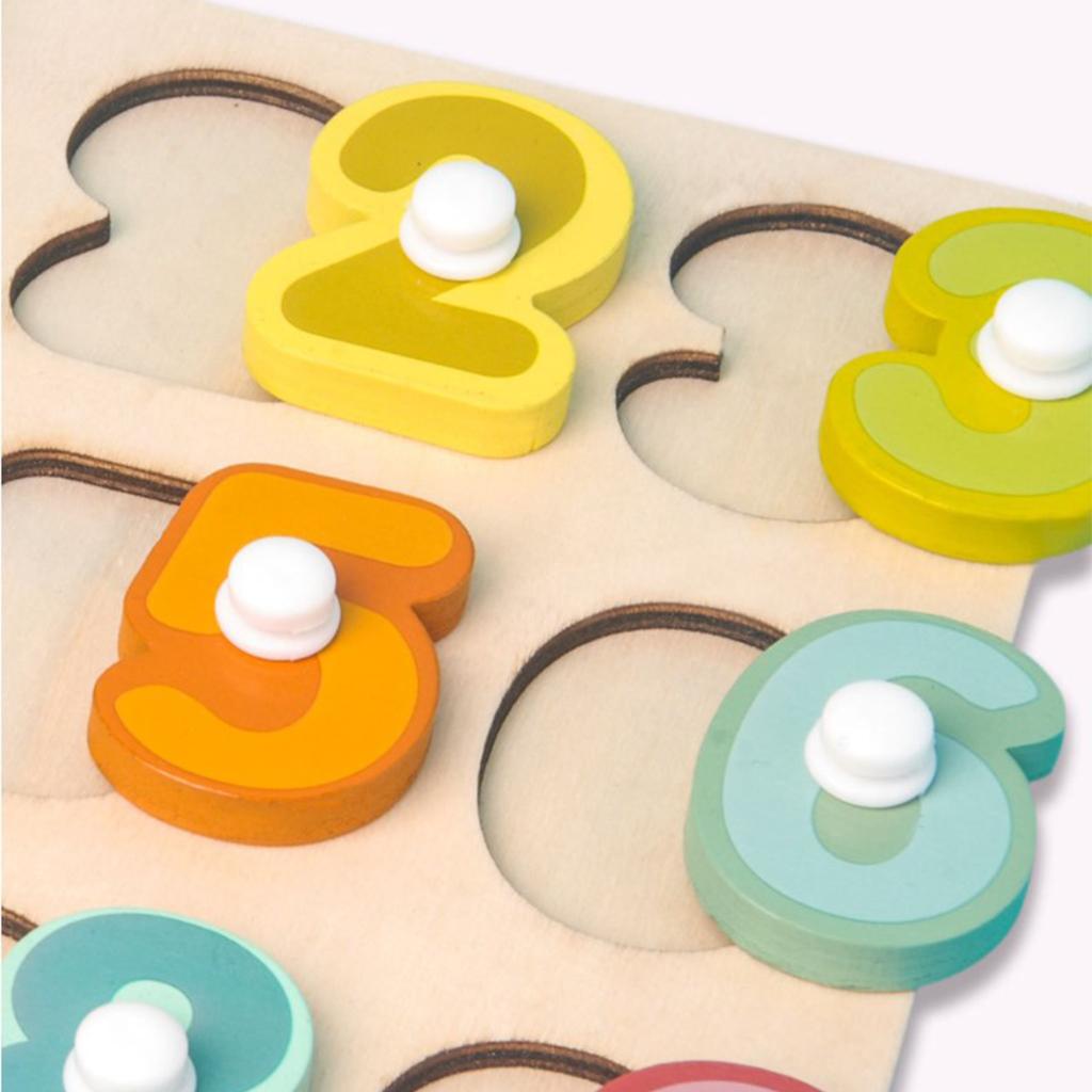 Wooden Sensory Toys Peg Puzzle Board Shapes Matching Knob Puzzles for Kids Early Education