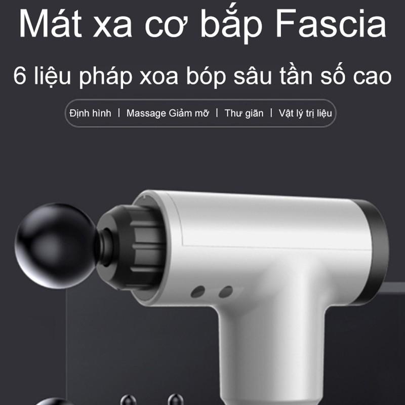 Súng Massage Fascial Gun - 4 Đầu 6 Chế Độ Fascial Giảm Cơ Căng Cơ Trị Nhức Mỏi Vai Gáy - KH320