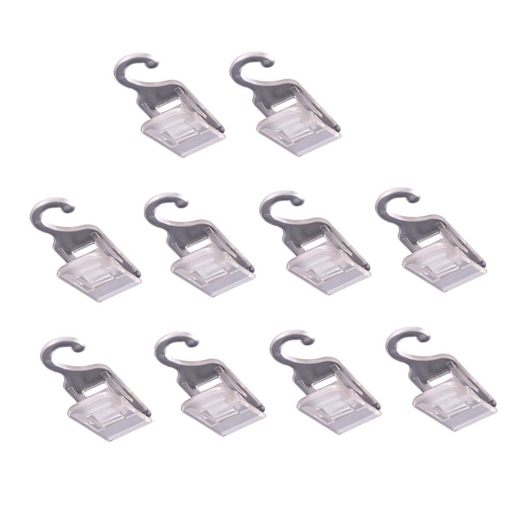 10pcs Portable Laundry Plastic Clips with Hook Sock Hanger Paper Card Clips