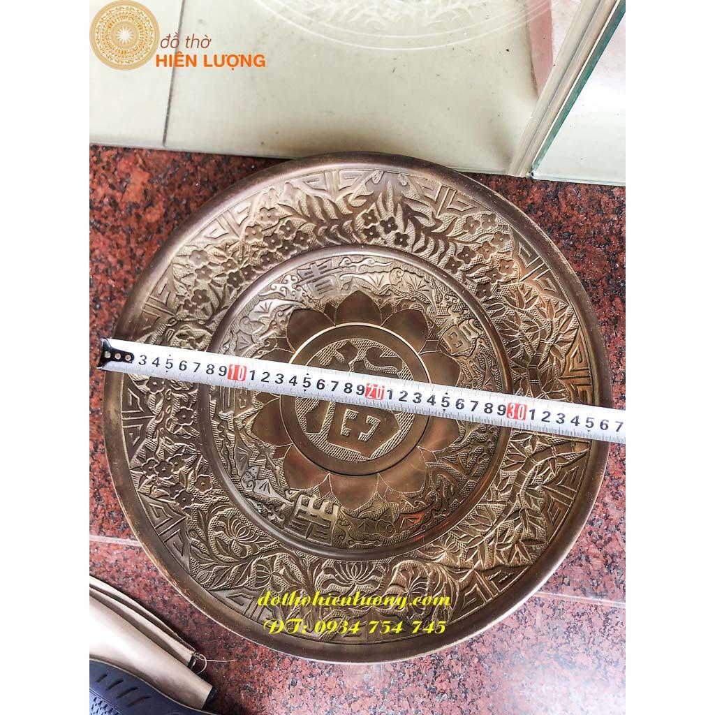 Mâm Bồng Chữ Phúc Màu Giả Cổ 37cm - Đĩa Hoa Quả