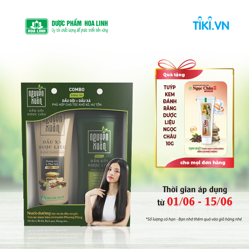 Bộ sản phẩm Dầu gội 200ml và Dầu xả 180ml Nguyên Xuân dưỡng tóc chuyên sâu