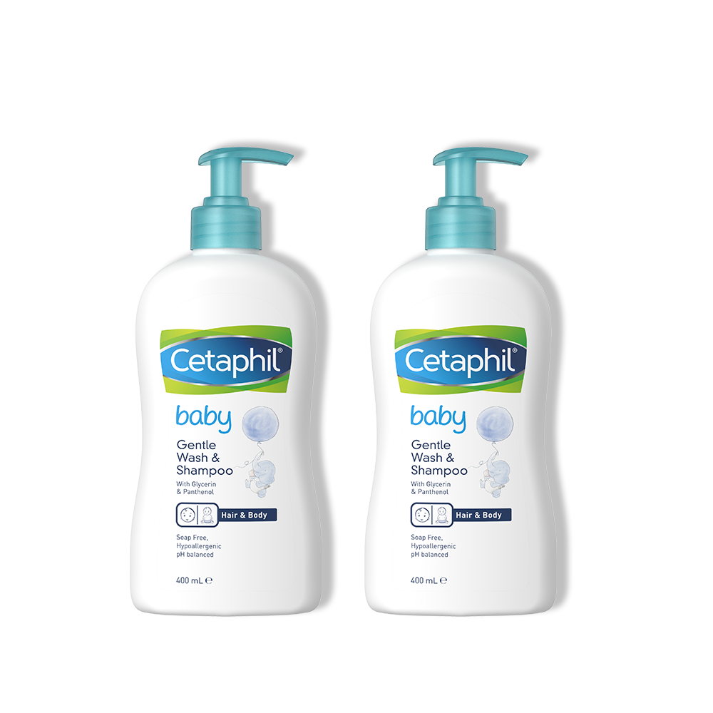 [Tặng Cetaphil Baby 50ml] Combo 2 Sữa tắm gội dịu lành cho bé Cetaphil Baby Gentle Wash &amp; Shampoo 400ml/chai