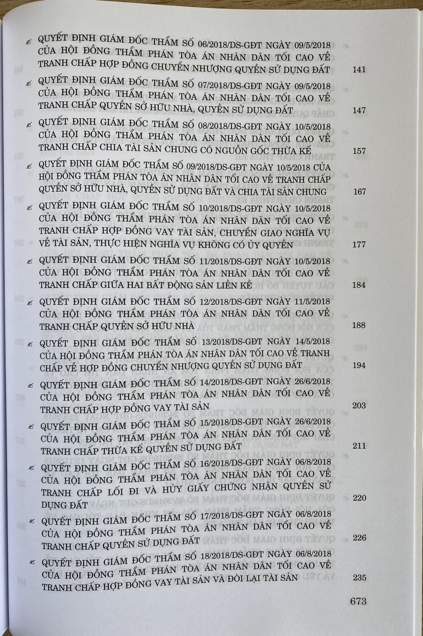 Tuyển Tập Các Quyết Định Giám Đốc Thẩm Của Hội Đồng Thẩm Phán Toà Án Nhân Dân Tối Cao Về Hình Sự, Dân Sự, Kinh Doanh Thương Mại (Từ Năm 2017- 2023)