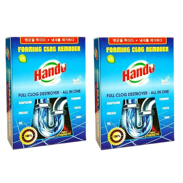 Bộ 2 Gói bột thông cống Hando 100g xuất khẩu cực mạnh - an toàn cho đường ống