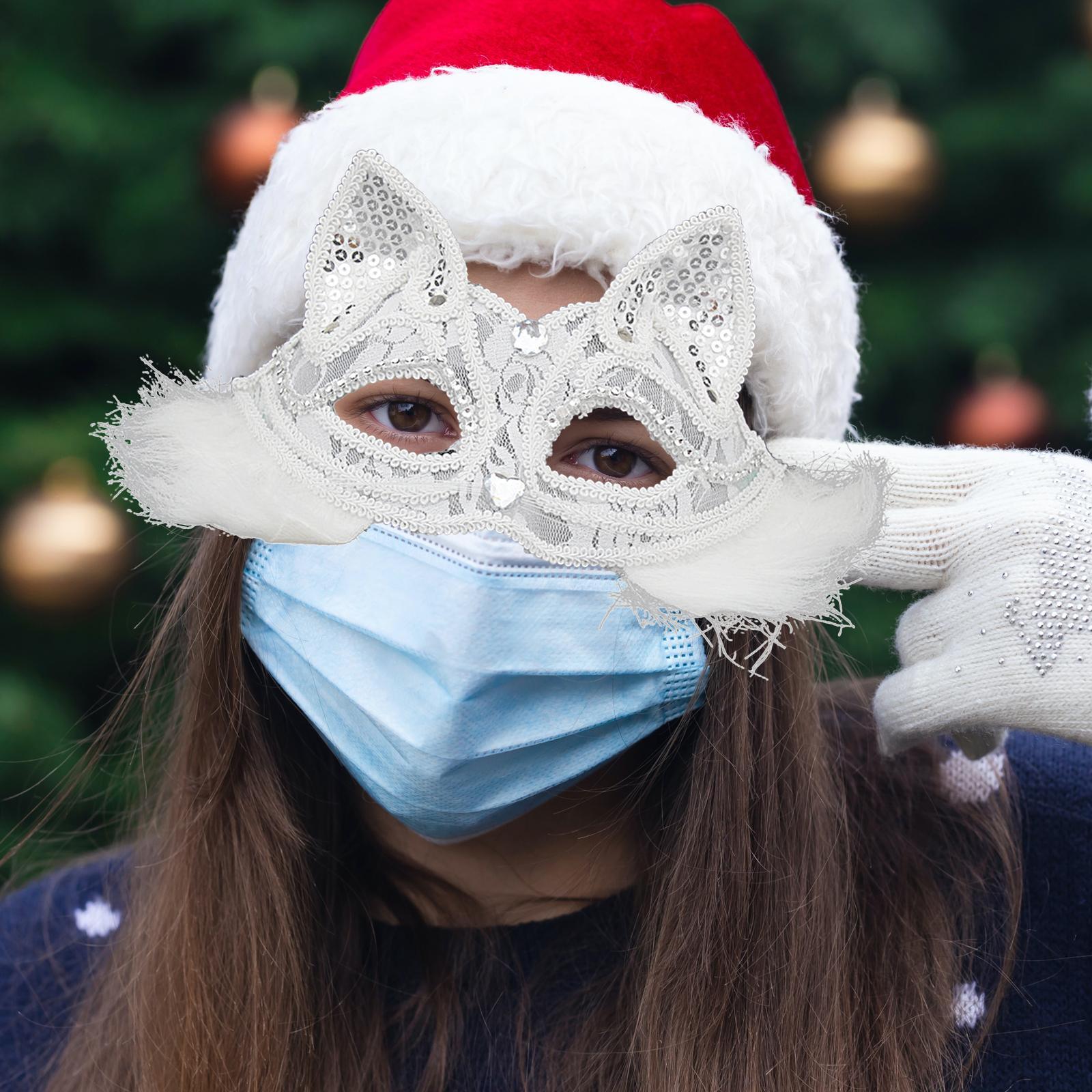 Masquerade Eye Mask Cosplay Half Face Cover Eye Shield Dress Up Costume Accessory Lace Eye Mask for Festivals Wedding Prom Carnival