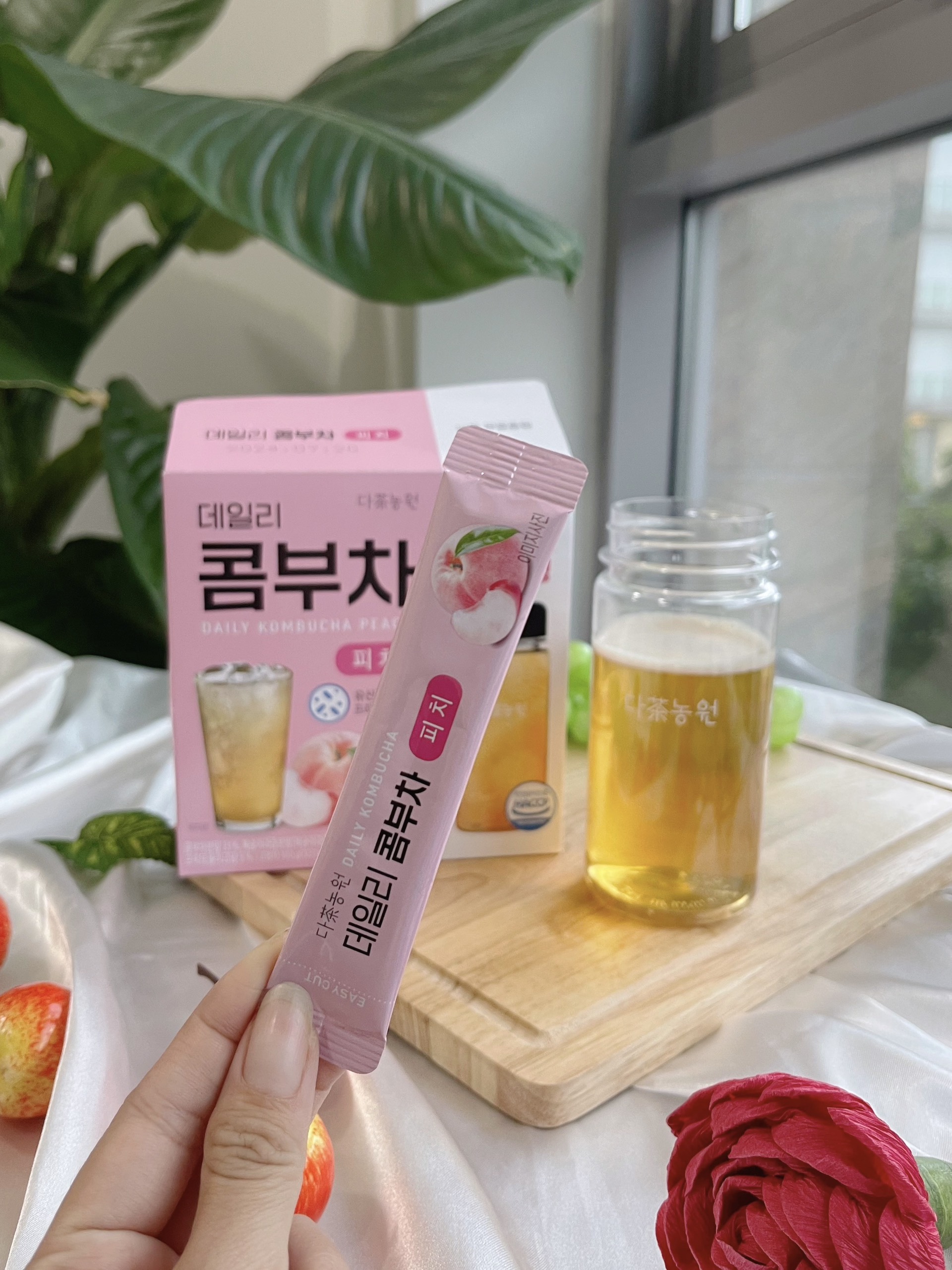 Hộp 20 Gói Trà Hòa Tan Kombucha Vị Đào 100g