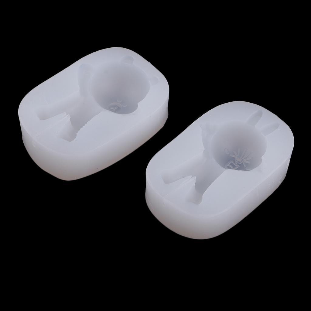 Silicone Chocolate Lollipop Mold With 2 Pieces Rabbit And Bear Shape Silicone Cake Mold Fondant Sugarcraft Baking Moulds Kitchen Cooking Tool