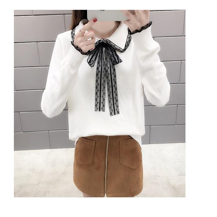 Áo len nữ siêu hot_nơ đen