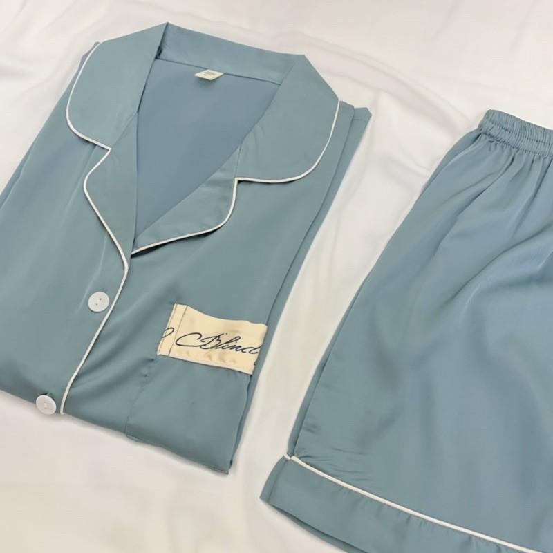 Pijama- Đồ Bộ Set Ngủ Lụa Cộc Cao Cấp Sang Chảnh Tay Áo Cách Điệu CCLP04