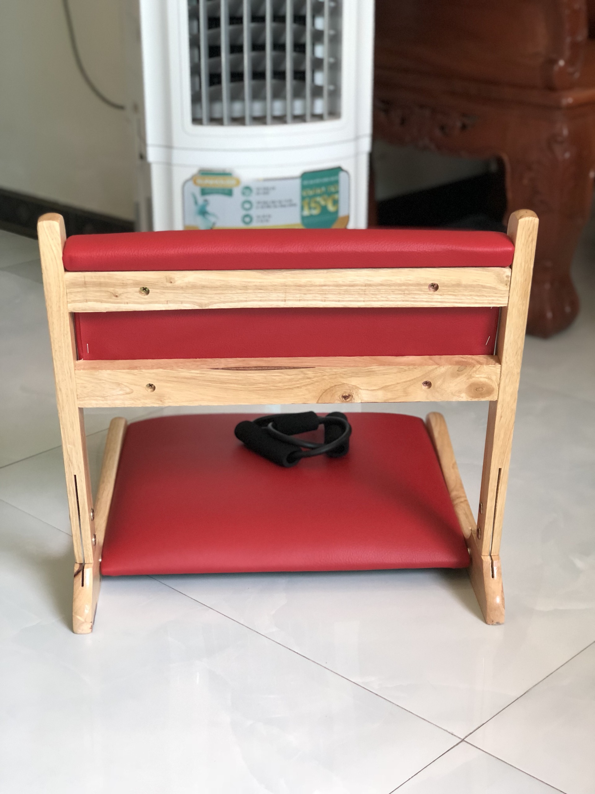 Ghế bệt tựa lưng, ghế lười bằng gỗ VIMOS -Tặng kèm dây kéo tập thể dục( màu ngẫu nhiên)
