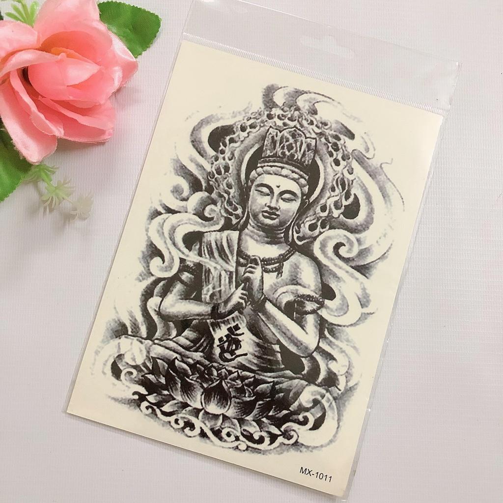 Hình xăm dán tattoo loại đặc biệt, cao cấp 15x21cm: Đức Phật
