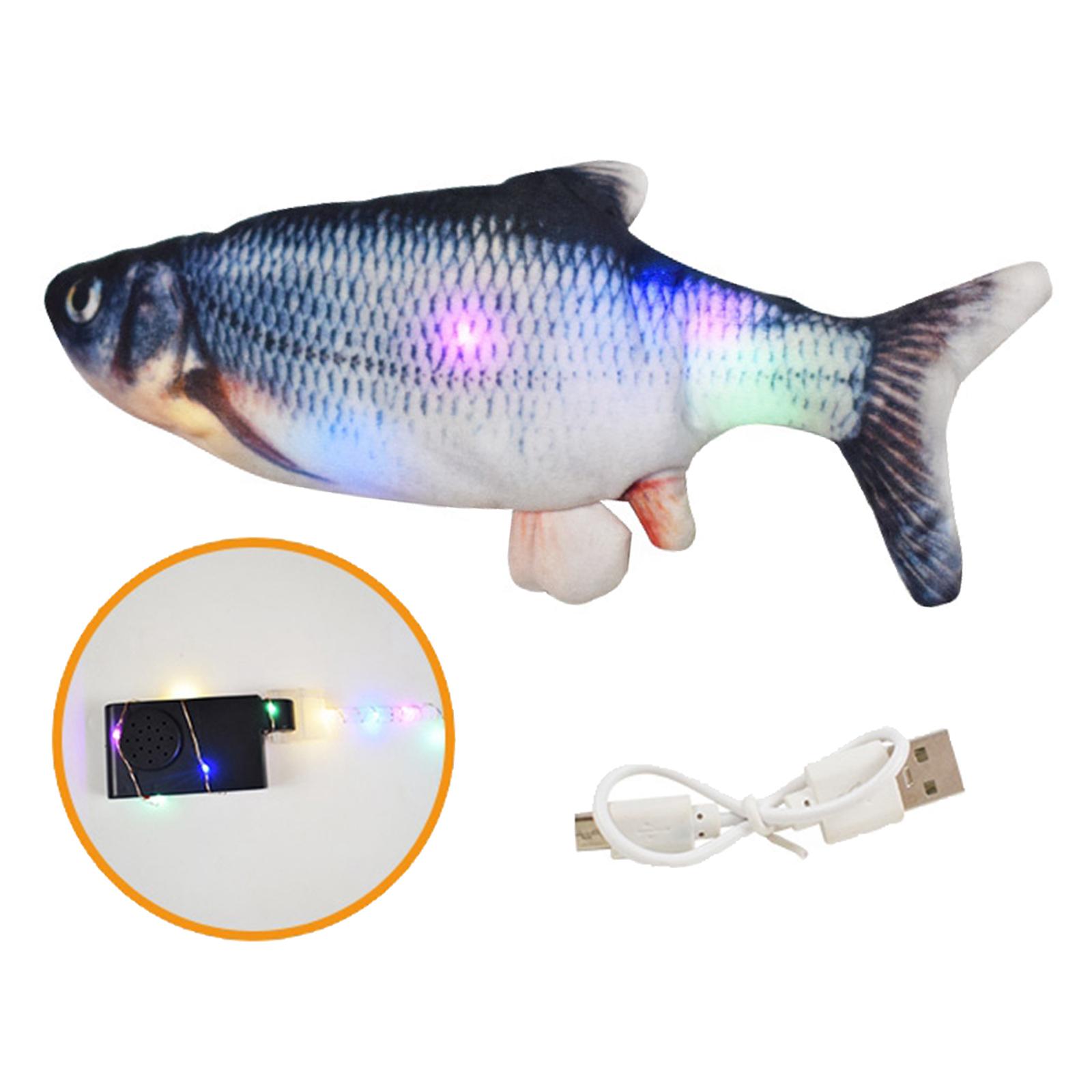 Fish Electric Interactive Pet Cat Kitty Wagging Catnip Toy Grass Carp