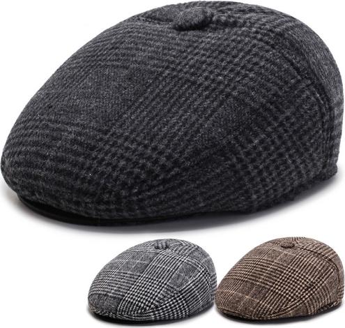 Mũ nồi – Nón beret kẻ caro có khuy thiết kế che tai ấm áp- Món quà ý nghĩa dành tặng người thân