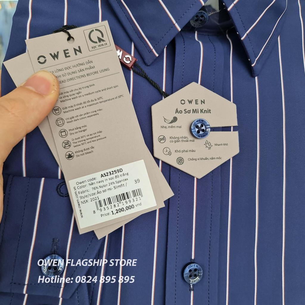 OWEN - Áo sơ mi nam dài tay dáng SLIMFIT sợi KNIT cao cấp - Mã AS23259D