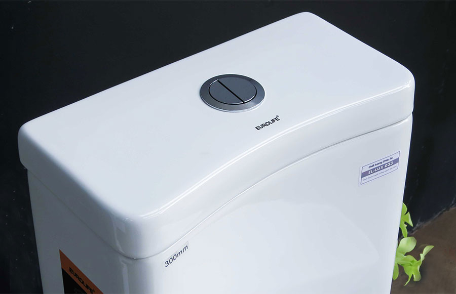 Bồn cầu 1 khối cao cấp tiêu chuẩn xuất Châu Âu, men Nano tuyết bóng sáng, nắp đóng siêu êm, 2 chế độ xả Eurolife EL-LUX 033