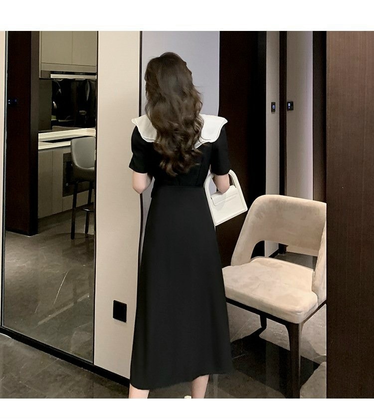 ĐẦM XÒE DÁNG DÀI CỔ PHỐI VOAN KIẾNG CAO CẤP