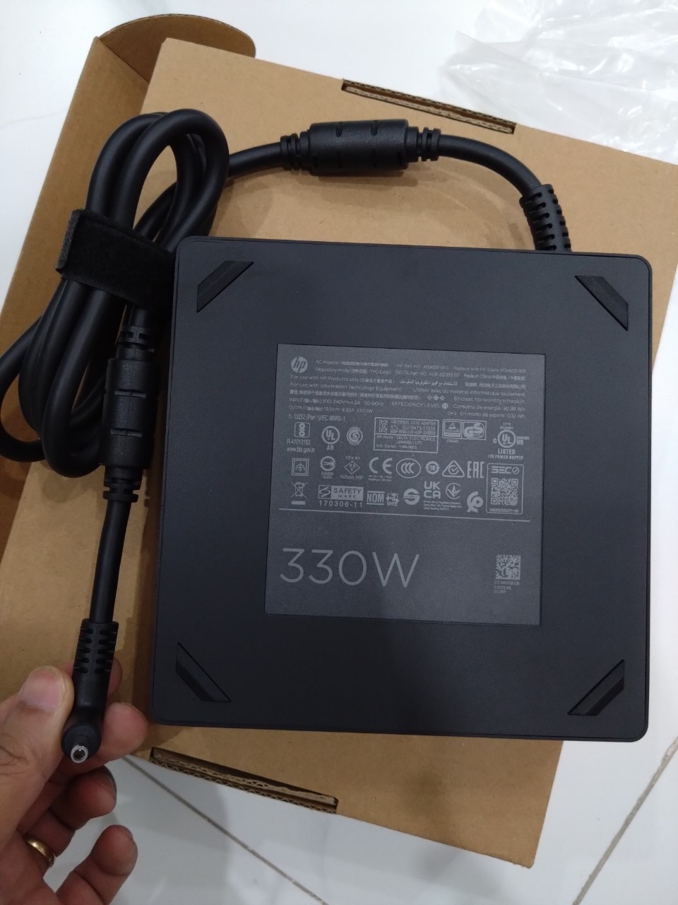 Sạc dành cho Laptop HP 19.5V 16.92A 330W AC Power Adapter For HP Omen 17-ck0010nr 17-ck0000 17-ck1075ng 17T-CK000 17-CK1020NR RTX 3070Ti - hàng nhập khẩu