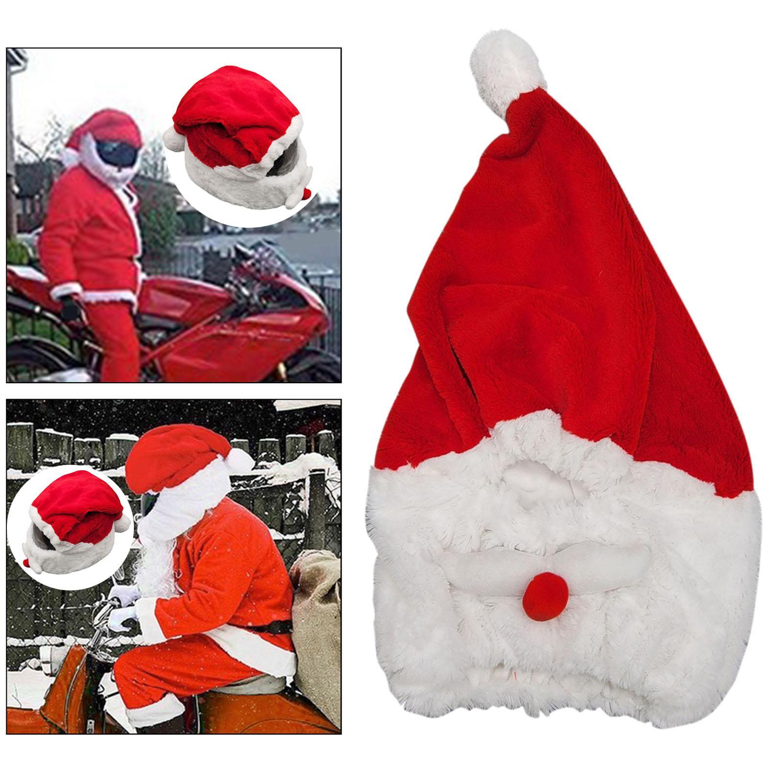 Santa Motorcycle Cover, Funny Cover, Motorcycle Full Face Christmas Hat, Santa Claus Xmas Hat Motorcycle Covers Decoration Accs