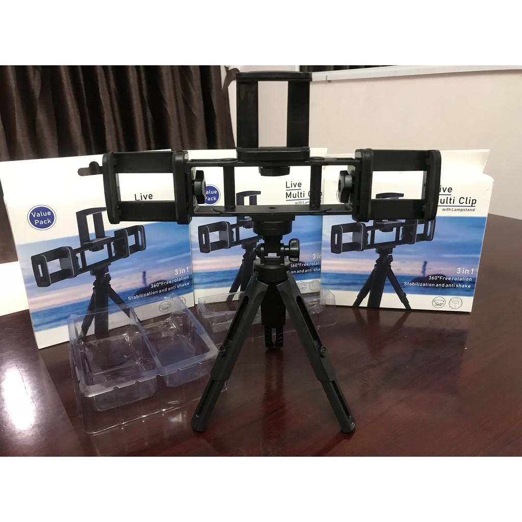 Gậy Tripod Mini MT01 Thế Hệ Mới, 3 Kẹp Điện Thoại