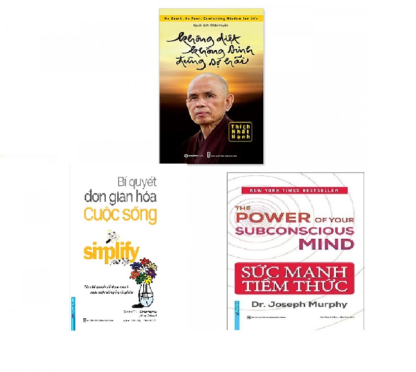 Combo 3 quyển: Sức Mạnh Tiềm Thức, Bí Quyết Đơn Giản Hóa Cuộc Sống, Không Diệt Không Sinh Đừng Sợ Hãi (Tặng kèm bookmark danh ngôn hình voi)