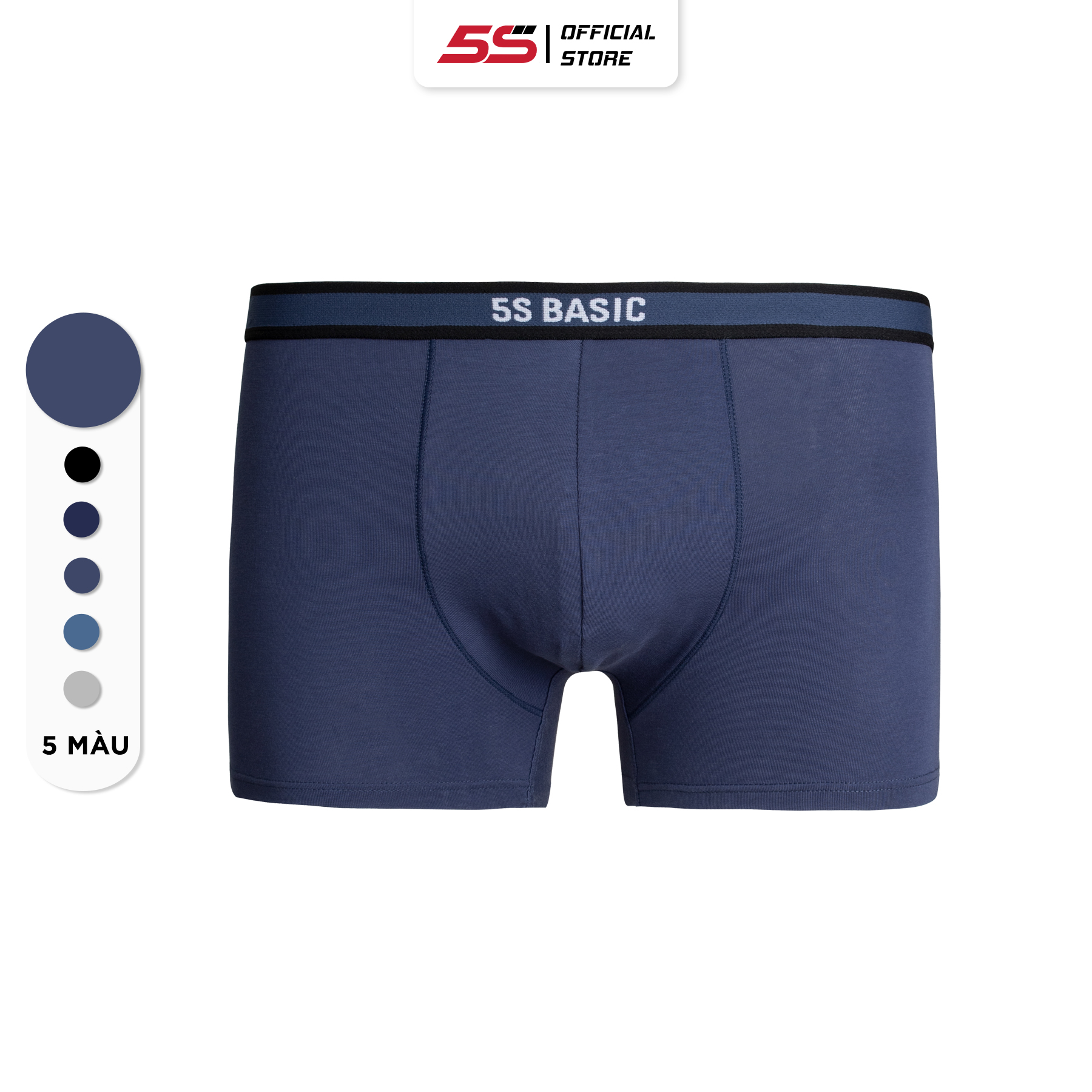 Quần Lót Nam Boxer 5S, Chất Liệu Cotton Premium, Thấm Hút Cực Tốt, Kháng Khuẩn, Co Giãn, Dễ Chịu (SIP21003BOX)