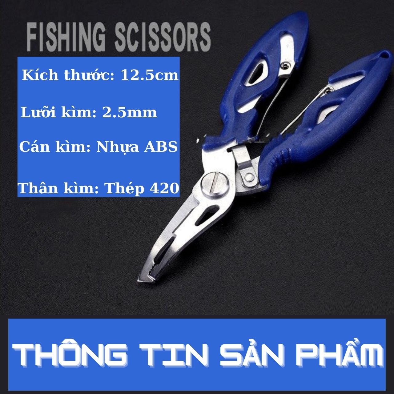 Kìm gỡ lưỡi câu cá thép chống gỉ, kìm thép kích thước 12cm, tặng kèm bao da đựng kìm