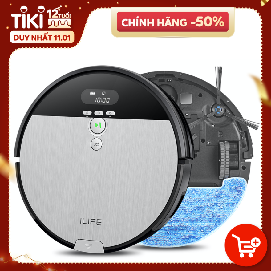 Robot hút bụi &amp; lau sàn thông minh ILife V8s - Hàng Chính Hãng