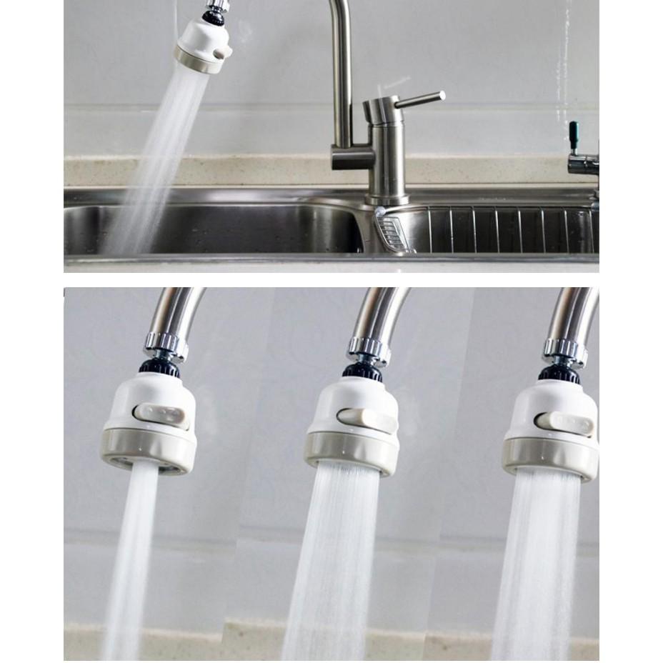 Đầu vòi tăng áp 3 chế độ xoay 360 độ tăng áp lực nước 300% lắp vừa với hầu hết các loại vòi