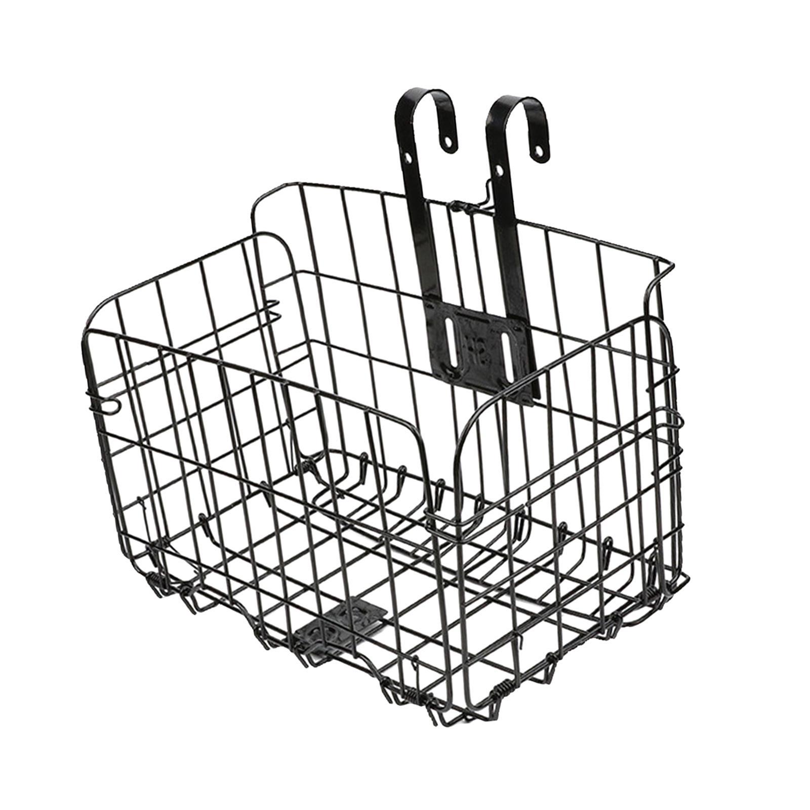 Bike Basket Folding Hanging Basket Wire Mesh  Basket Mountain Bike Frame Basket Bike Cargo Rack