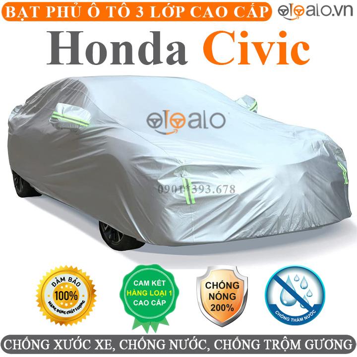 Bạt phủ xe ô tô Honda Civic vải dù 3 lớp CAO CẤP BPXOT