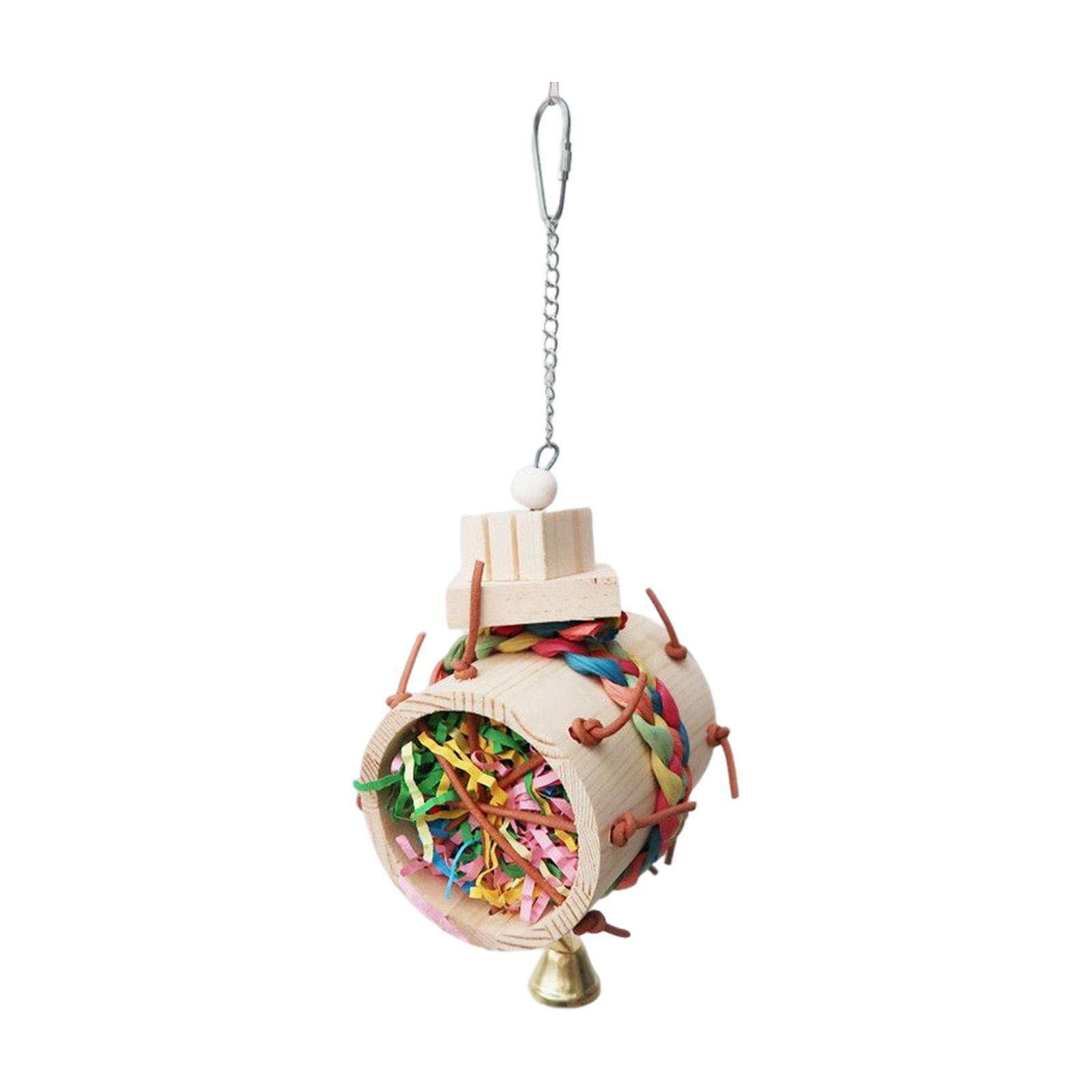 Parrot Chewing Toys Wooden Cage Hanging Accessories for Parakeet
