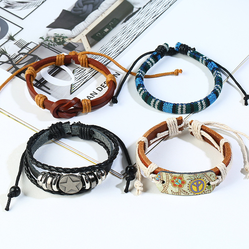 Combo 12 Vòng Đeo Tay Da Giá RẺ, Vòng Đeo Tay Cá Tính Unisex