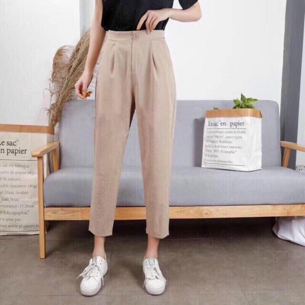 Quần Baggy Đũi Lưng Cao Phong Cách Hàn Quốc Sang Chảnh, Cực Xinh, Nổi Bật SIÊU HOT