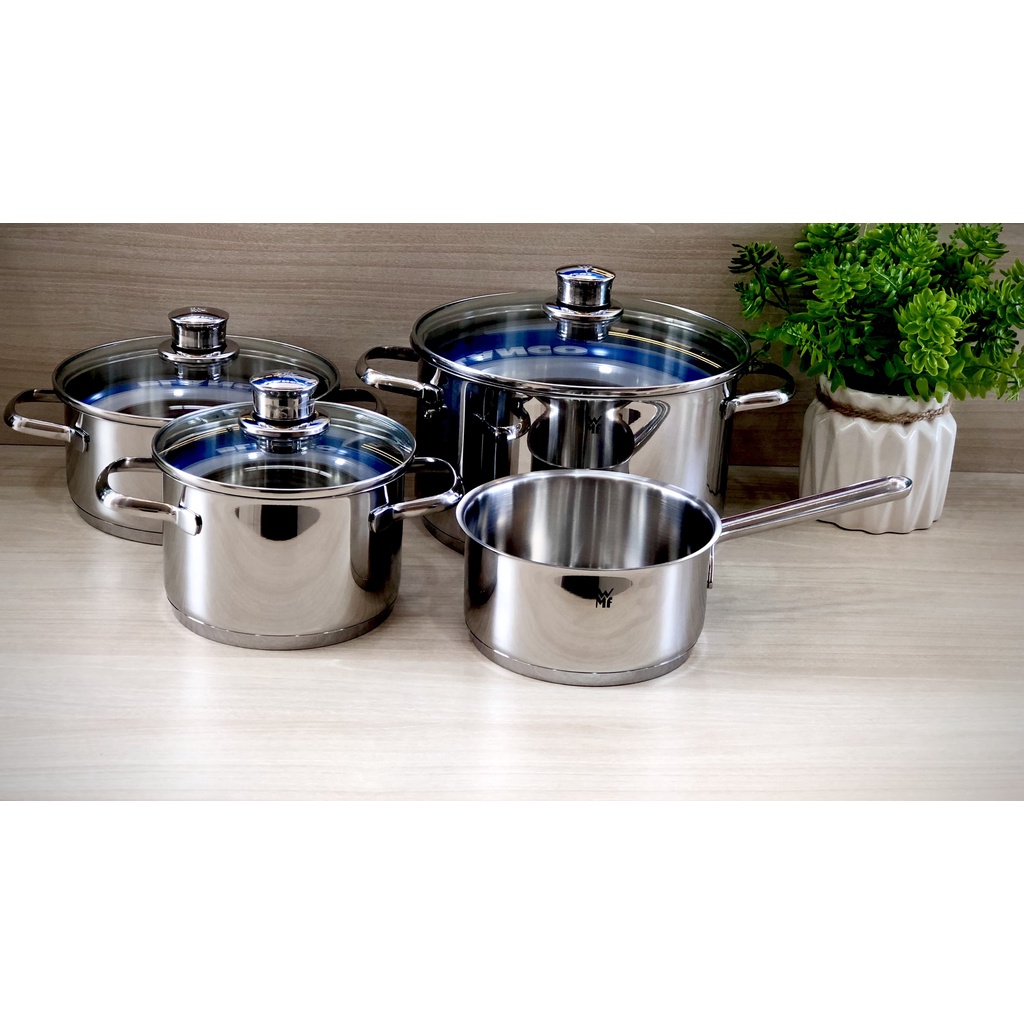 Bộ Nồi Đáy Từ WMF Saphir 4 Món Cookware Set Đáy 3 Lớp Nguyên Khối Dùng Cho Mọi Loại Bếp Size 24,20,16,16cm - 0725116380