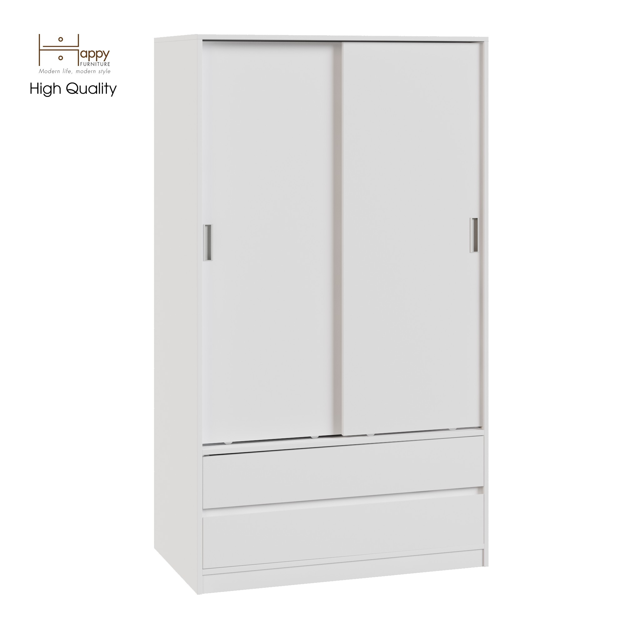 [Happy Home Furniture] LUCA, Tủ quần áo 2 cánh lùa, 100cm x 58cm x 176cm ( DxRxC), TCL_014