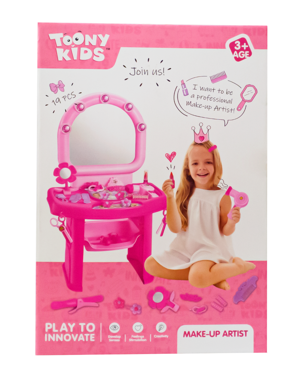 Đồ Chơi Bàn Trang Điểm TOONYKIDS - Đồ Chơi Nhập Vai Cho Bé - Makeup Artist TN140 [Tặng Kèm Sticker]