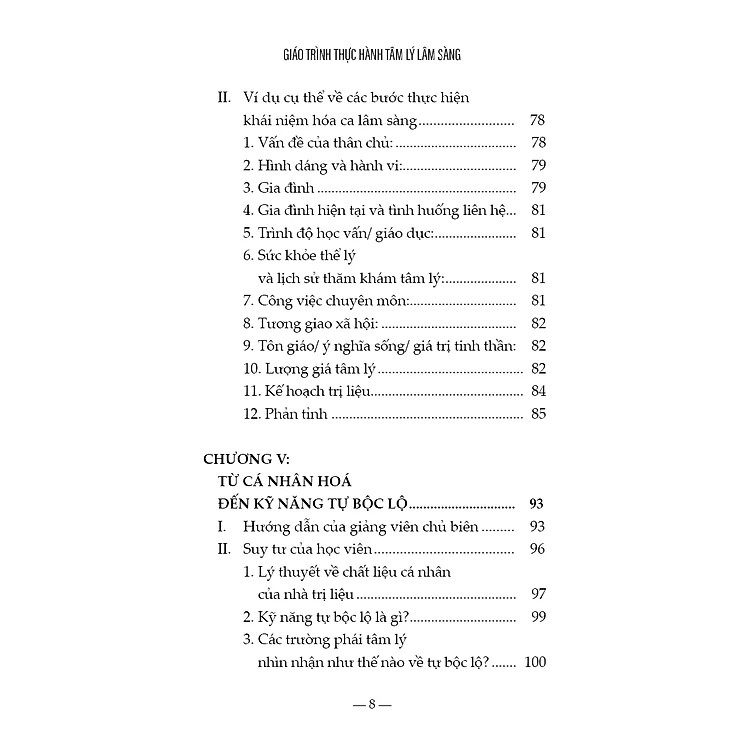 GIÁO TRÌNH THỰC HÀNH TÂM LÝ LÂM SÀNG - Nguyễn Thị Thanh Tú -