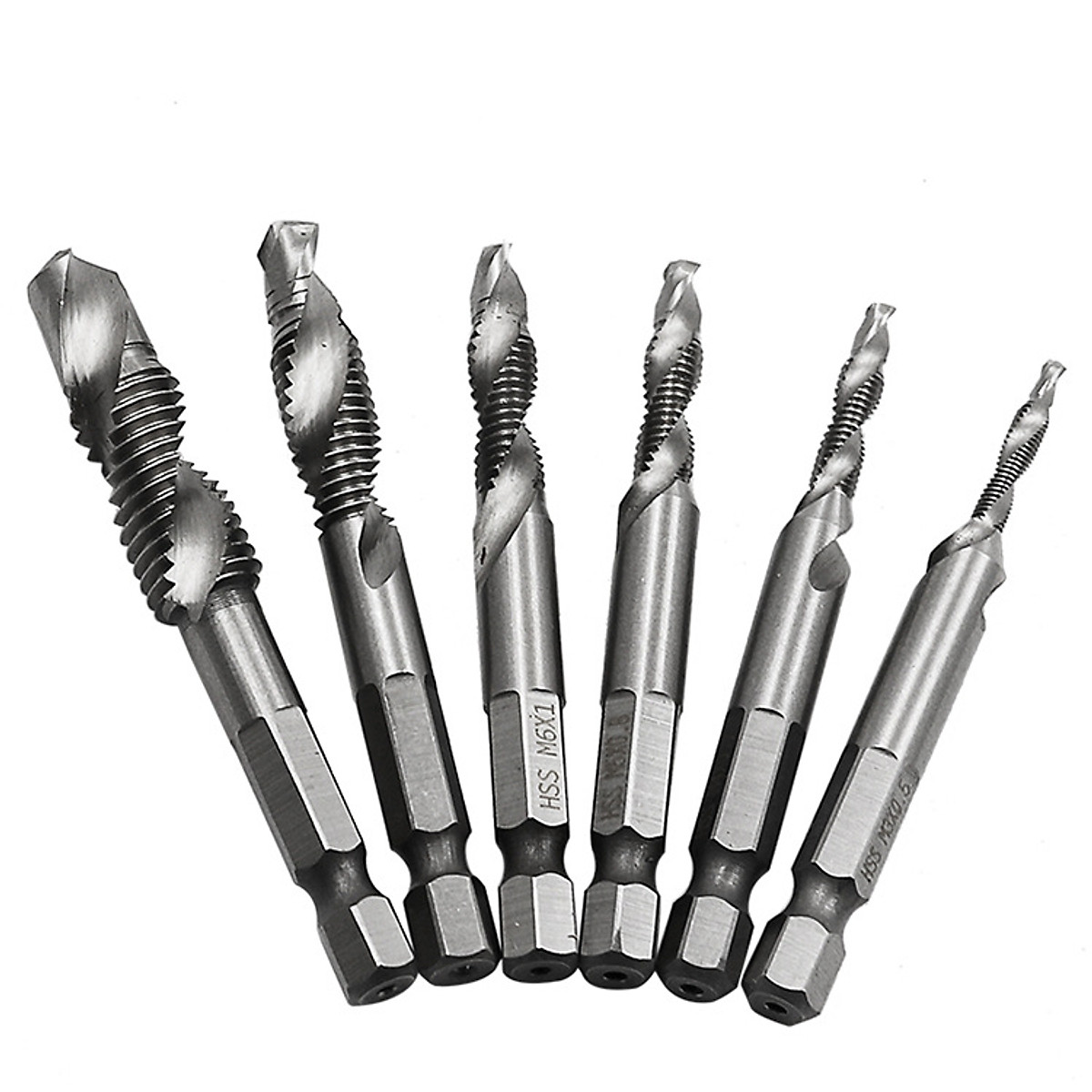 Bộ 6 Mũi Khoan Taro HSS 4341 Tạo Ren Cao Cấp, giúp tiết kiệm thời gian thi công, tiết kiệm chi phí M3, M4, M5, M6, M8, M10