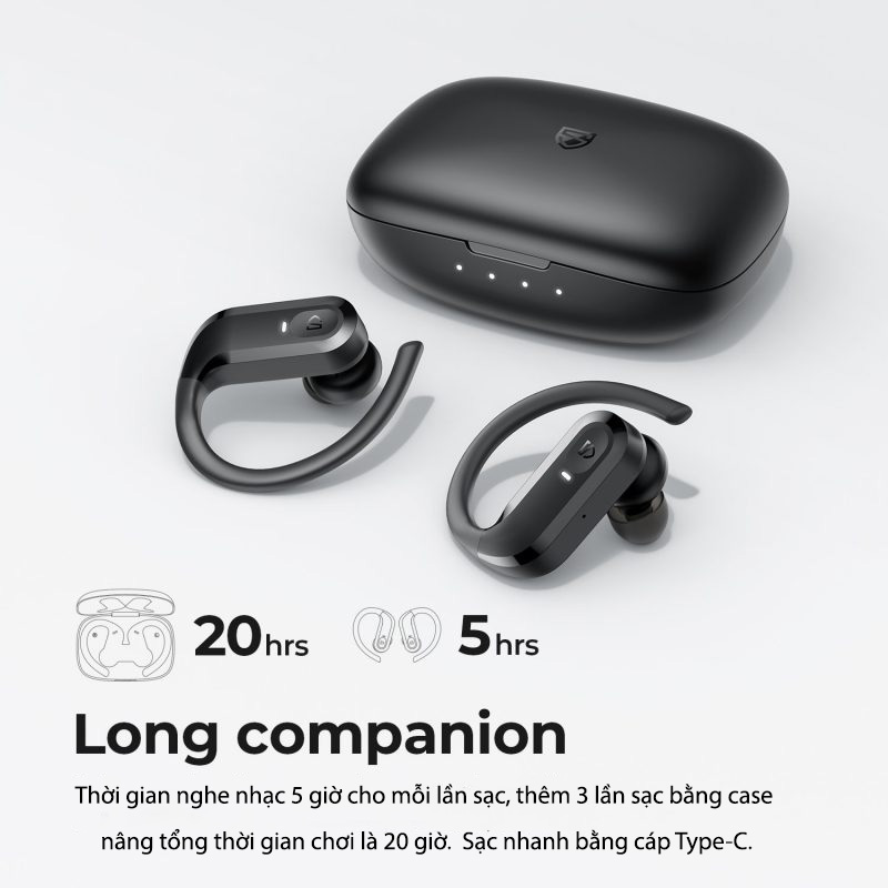 Tai Nghe Bluetooth Earbuds SoundPeats S5 thiết kế móc tai và chống nước IPX7 - Hàng Chính Hãng