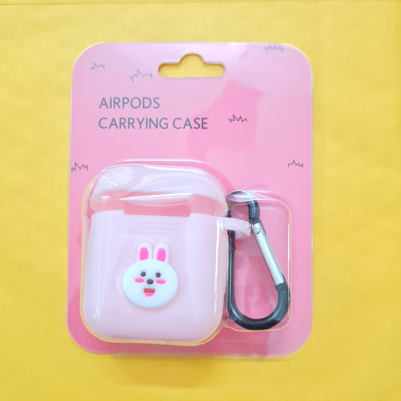 Airpods case, Ốp bảo vệ dành cho Airpods - Hình chú thỏ trắng