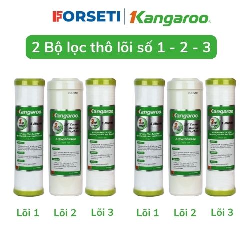 Combo bộ lọc thô Kangaroo lõi 123 dùng cho máy lọc nước Kangaroo - Hàng chính hãng