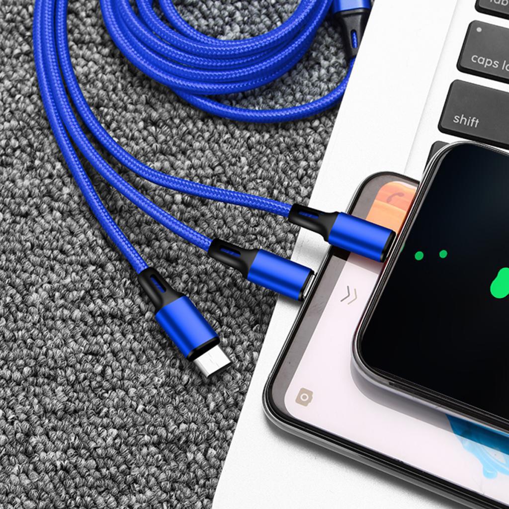 3 In 1 Multi USB Charging Cable For IPhone USB TYPE C Android Micro Cord