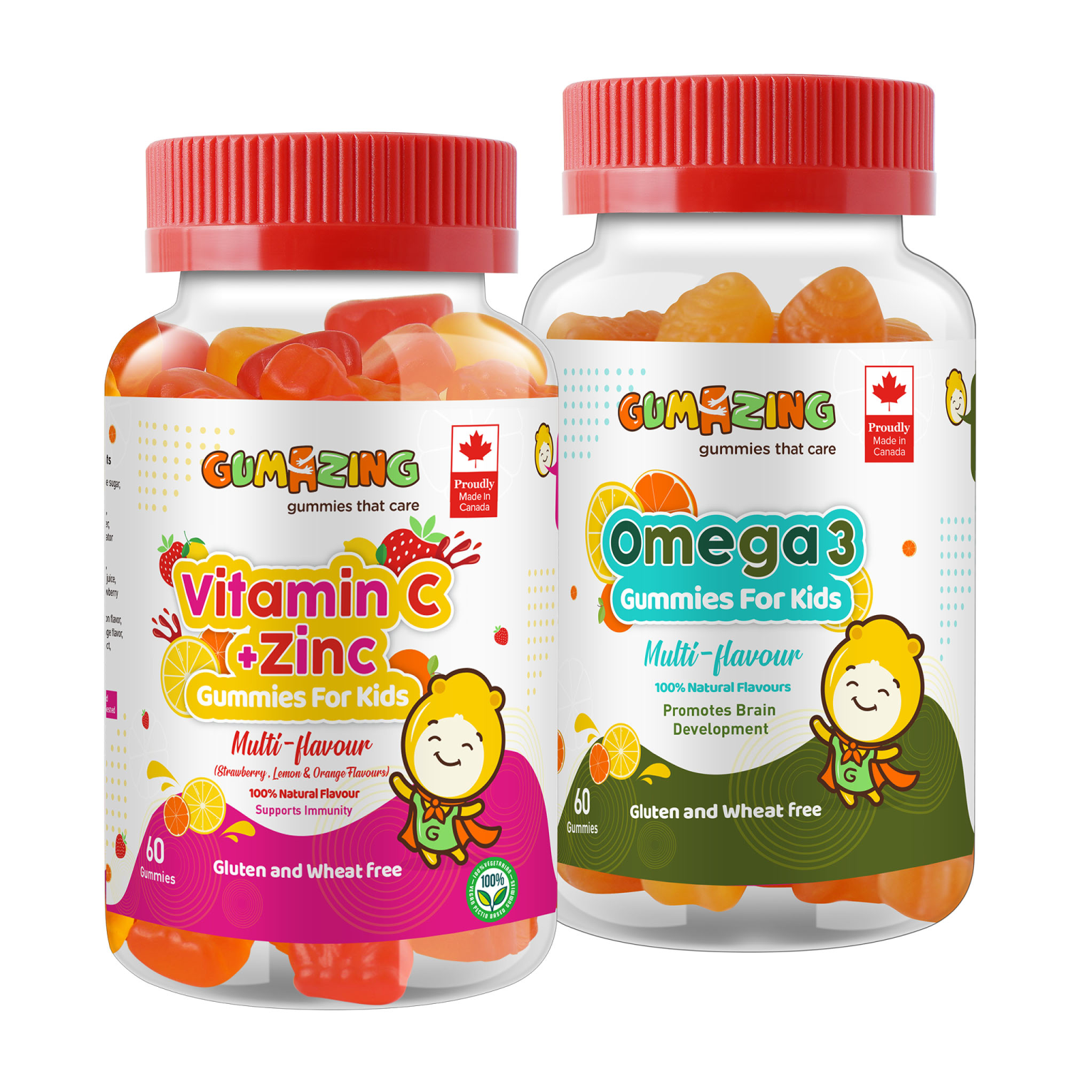 [Voucher 115K] Combo 2 hũ kẹo dẻo dinh dưỡng Gumazing Gummy Vitamin C & Kẽm + Omega-3 giúp phục hồi cơ thể nhanh chóng & duy trì sức khỏe cho bé